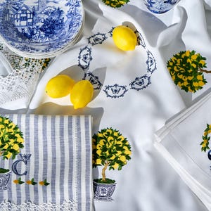Custom order - tablecloth, tea towel and napkins.