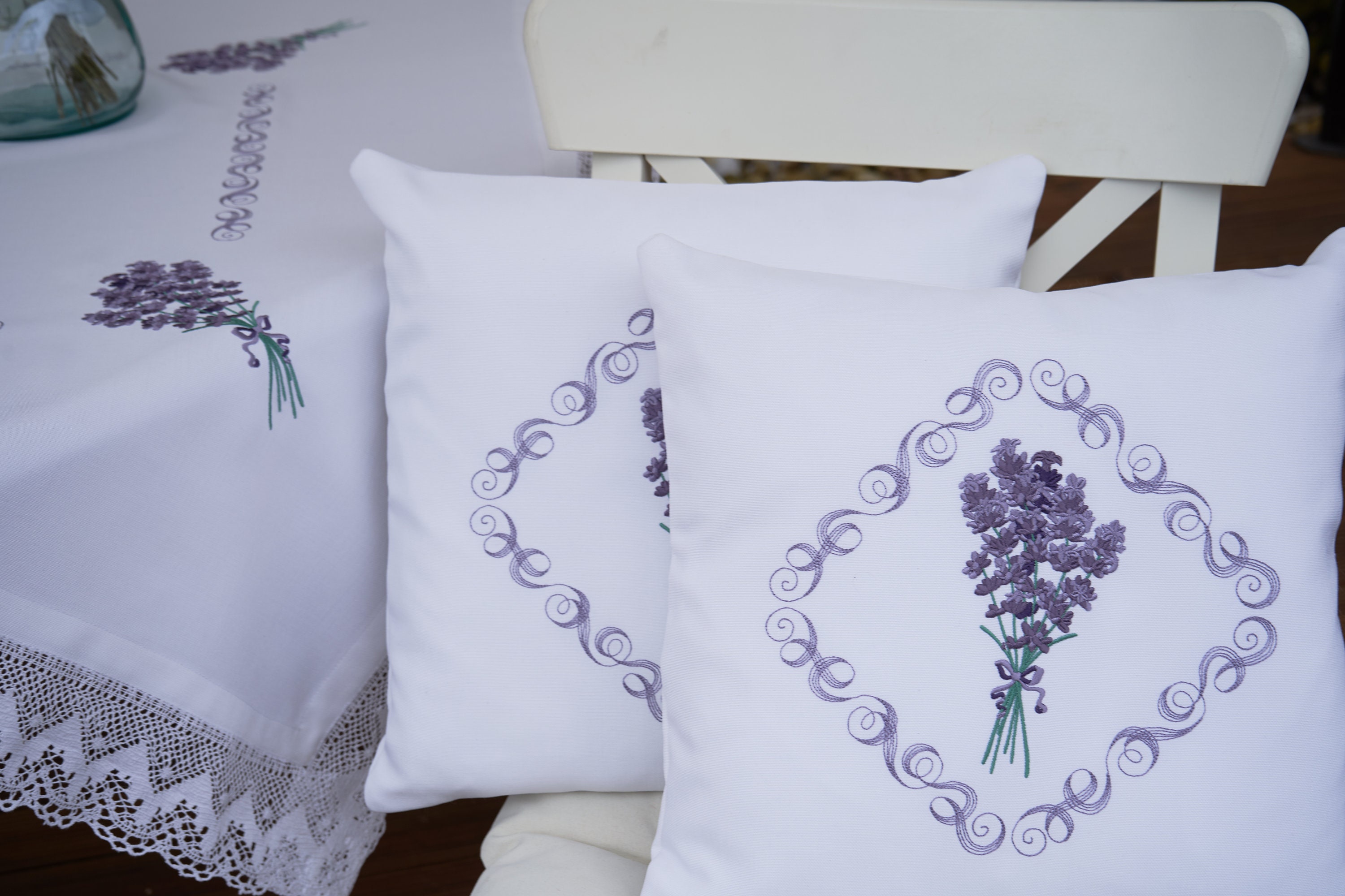 Lavender pillow cover Embroidered pillow case Sofa cushion Etsy