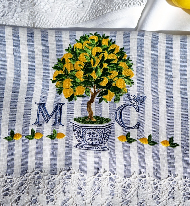 Custom order personalized tea towel.