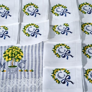Custom order tea towel and  napkins.