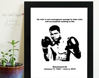 Muhammad Ali, Silhouette, Quote, Instant Digital Download