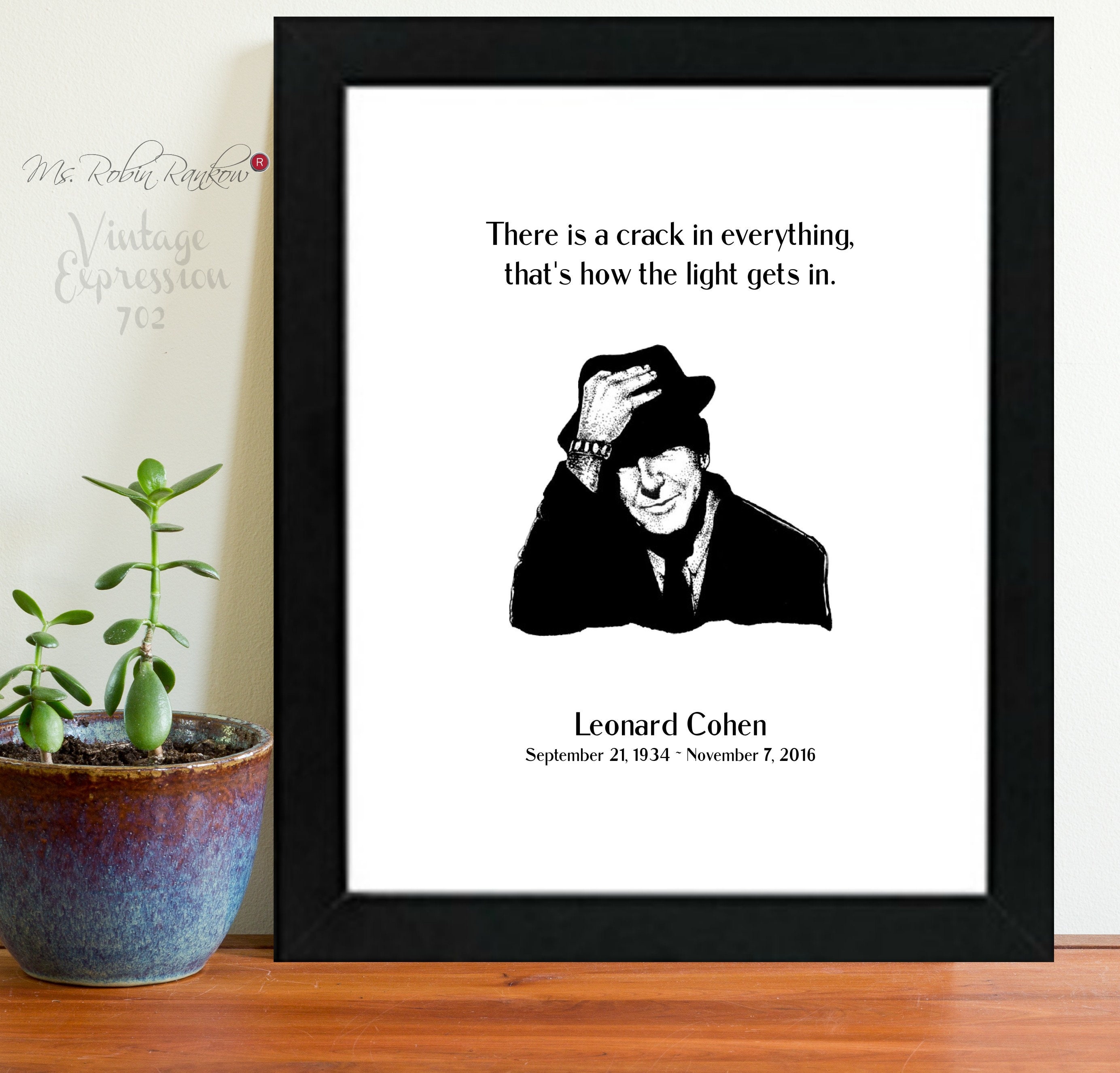 Leonard Cohen, Silhouette, Quote, Instant Digital Download - Etsy