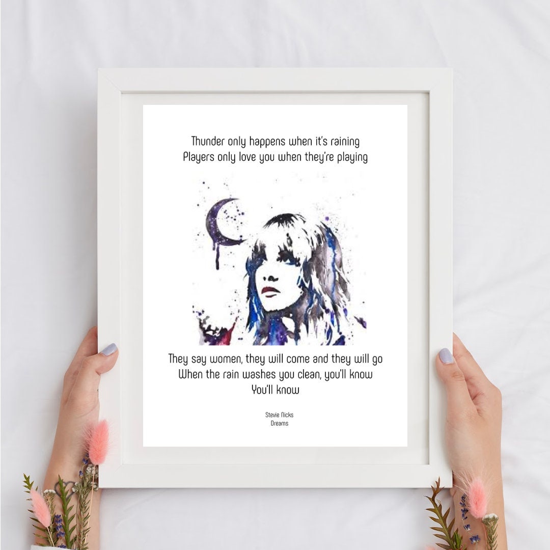 Stevie Nicks, Dreams Lyrics, Instant Digital Download - Etsy