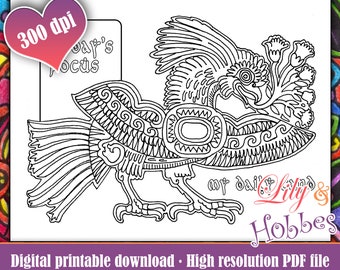 Bird Coloring Page Etsy