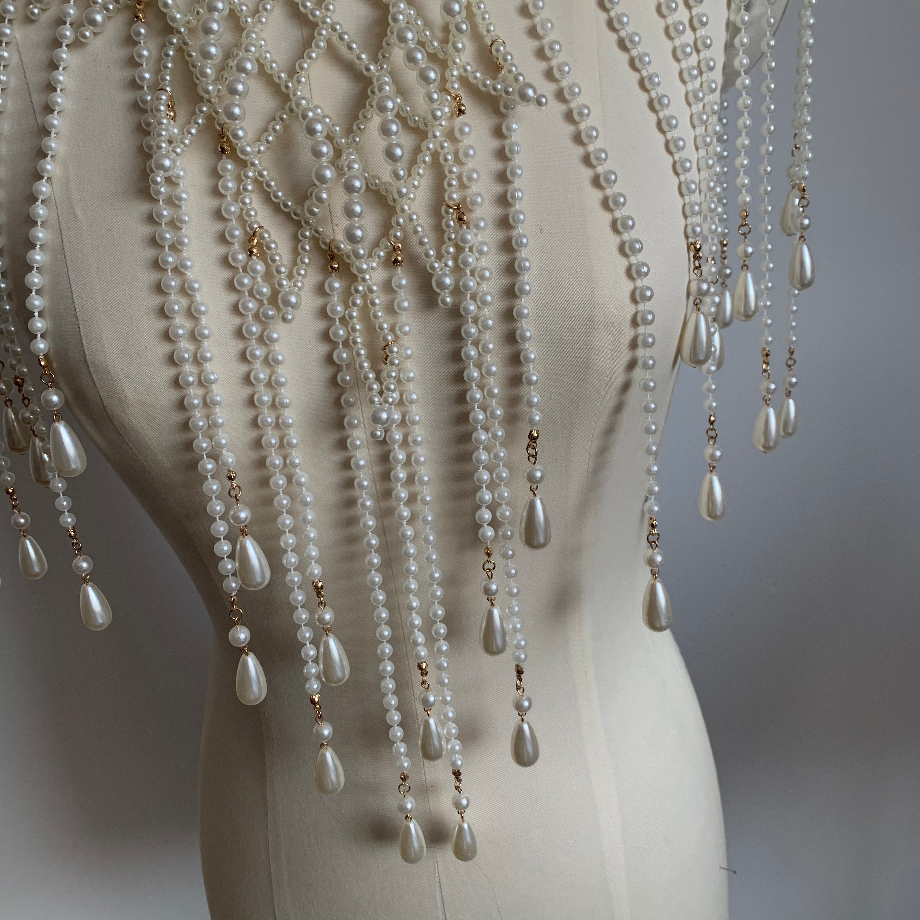 Pearl shawl body chain Etsy