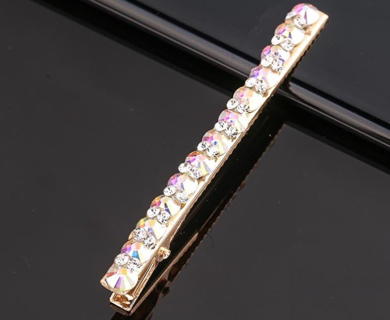 New style women/'s hairpin super flash rhinestone bangs clip simple duckbill clip