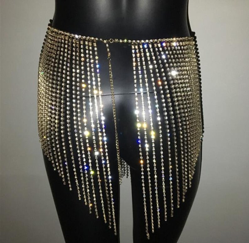 rhinestone skirt long