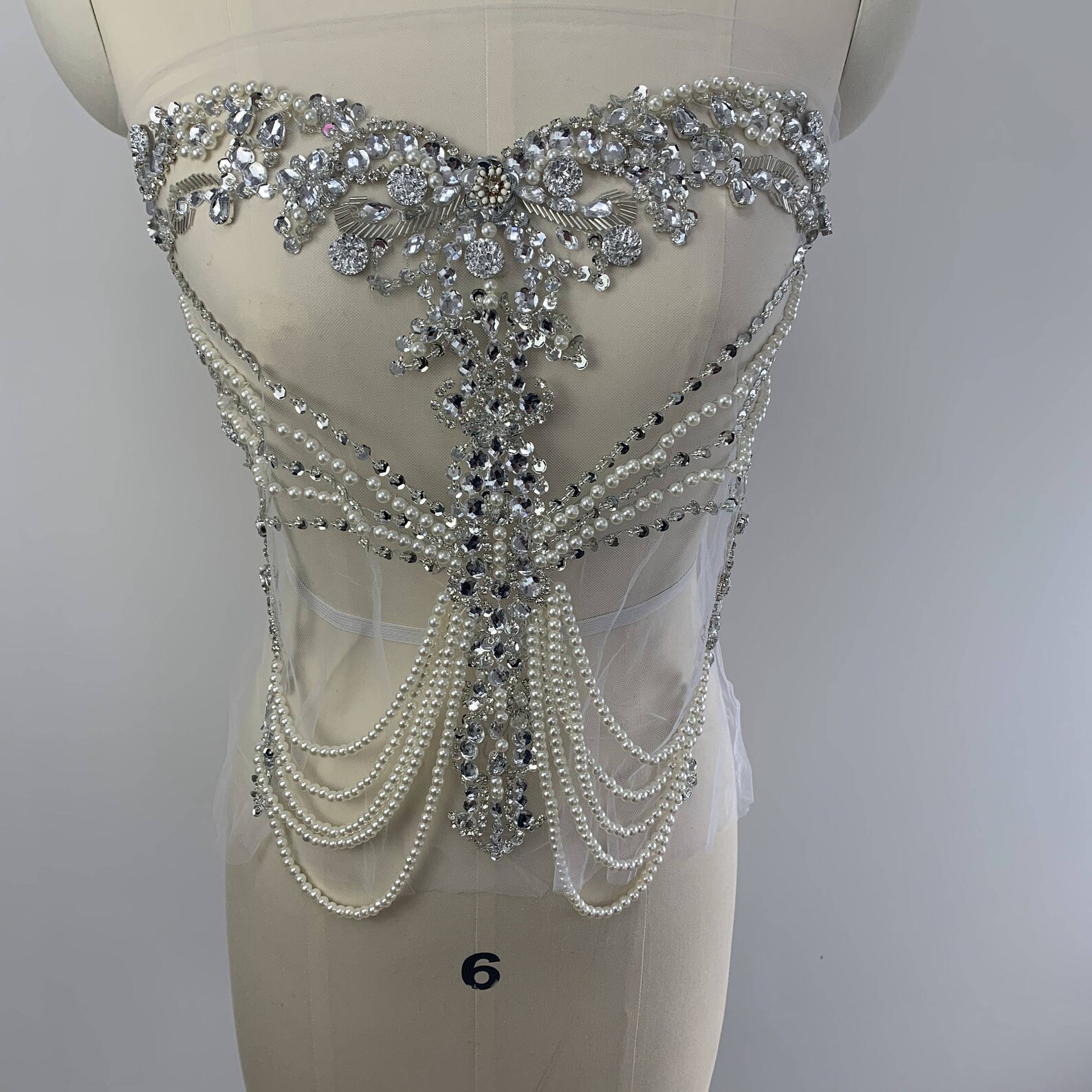 Luxurious corset rhinestone beaded applique heavy beads Etsy