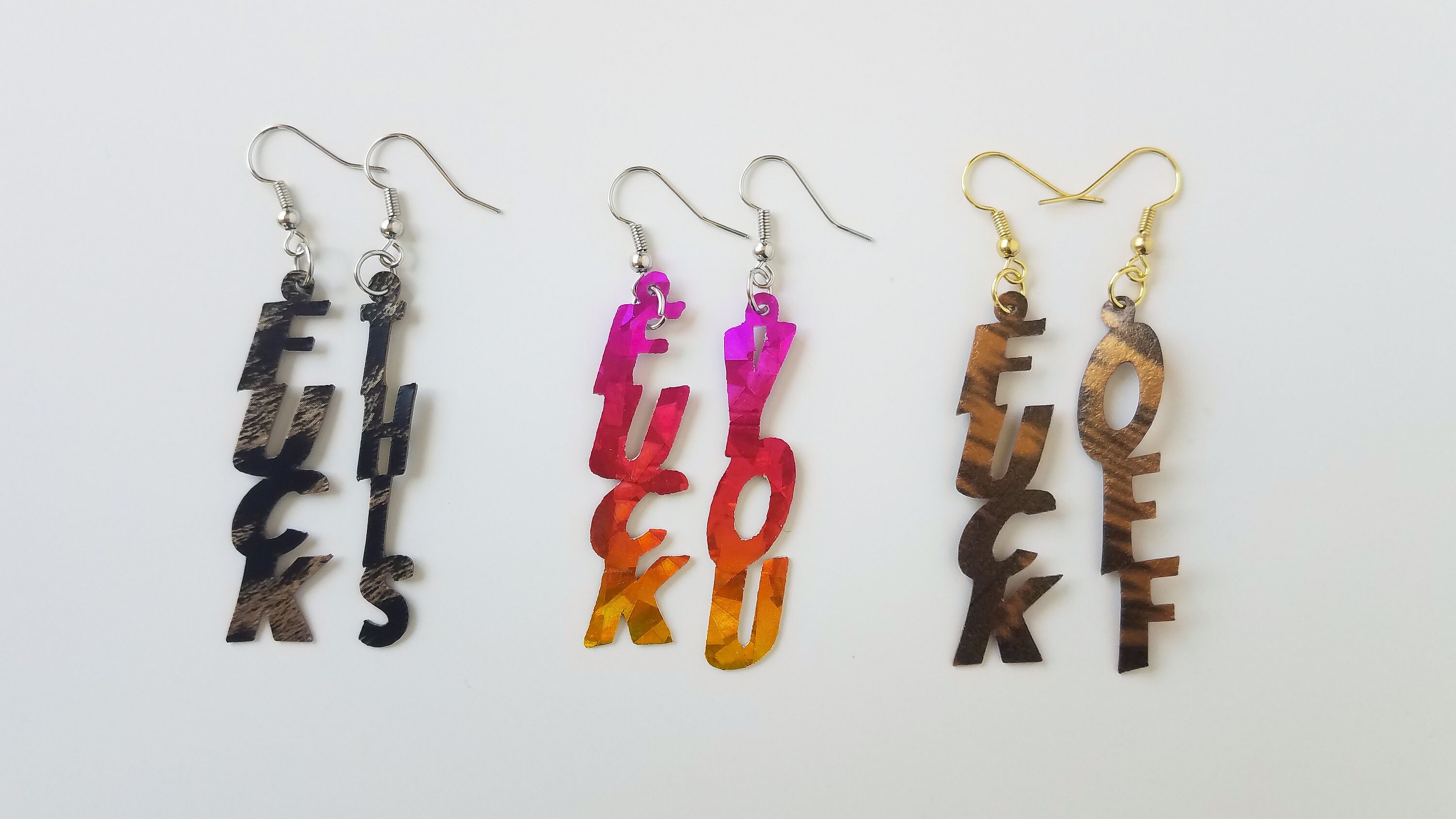 Download Fuck This Earring Bundle SVG Design 3 Set of Earring Cut | Etsy