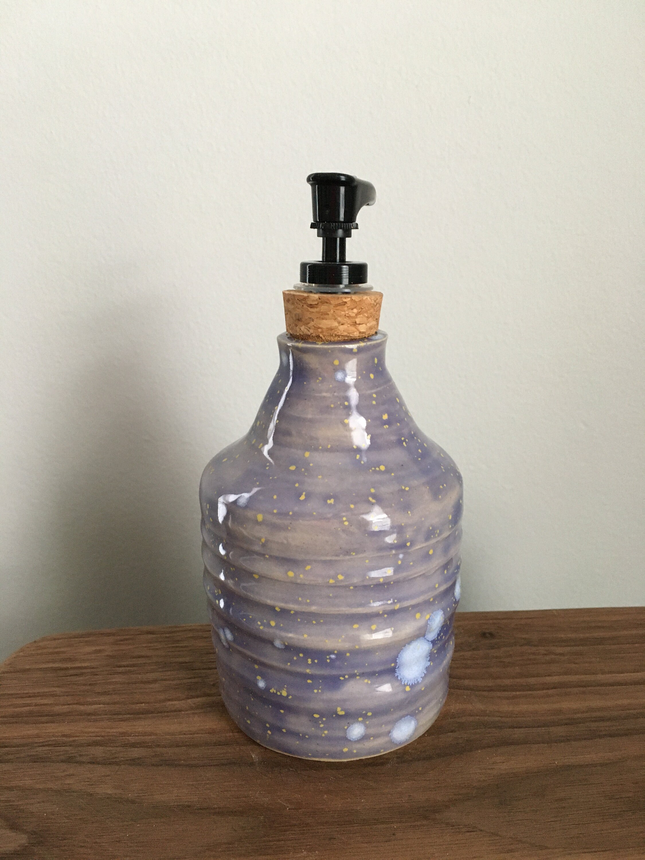 Handmade Ceramic Soap Dispenser Speckled Blue Etsy