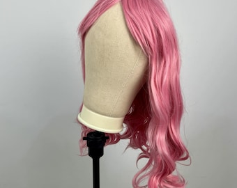 Peluca frontal rizada rosa intenso / Pelucas sintéticas / Pelucas de cosplay / Pelucas Drag Queen