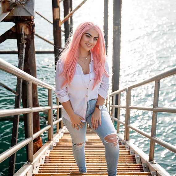Bubble Gum Pink Lace Front Wig | Synthetic Wigs | Cosplay  display picture 1