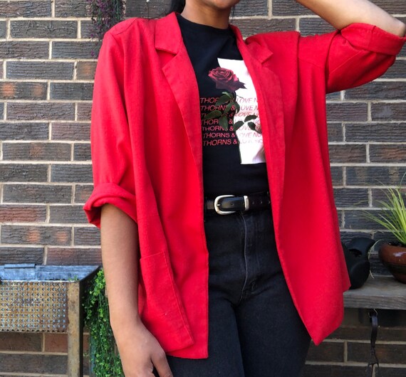 Vintage oversized red blazer