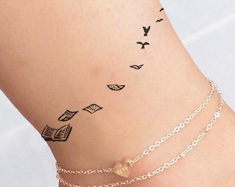 Mini Temporary Tattoo / Book Birds Tattoo / Beautiful Tattoo - Etsy Mini Temporary Tattoo / Book Birds Tattoo / Beautiful Tattoo - Etsy