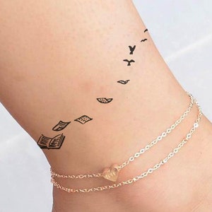Mini temporary Tattoo / Book Birds Tattoo / Beautiful Tattoo
