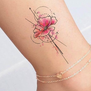 Mini temporary Tattoo / Watercolor Flower / Beautiful Tattoo