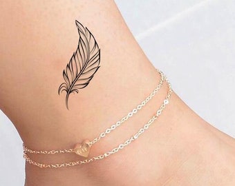 Mini temporary Tattoo / Feather Tattoo / Beautiful Tattoo