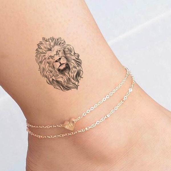 Мини временная татуировка/татуировка льва/красивая татуировка