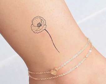 Mini tijdelijke Tattoo / Poppy Tattoo / Mooie Tattoo