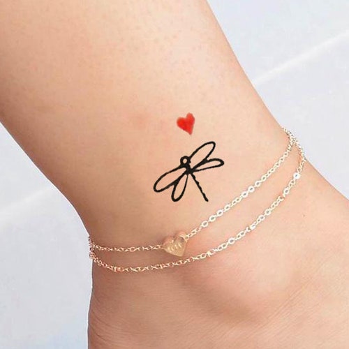 Mini Temporary Tattoo / Dragonfly Tattoo / Beautiful Tattoo Etsy