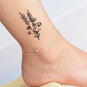 Mini Tatouage Temporaire / Fleurs / Superbe Tatouage