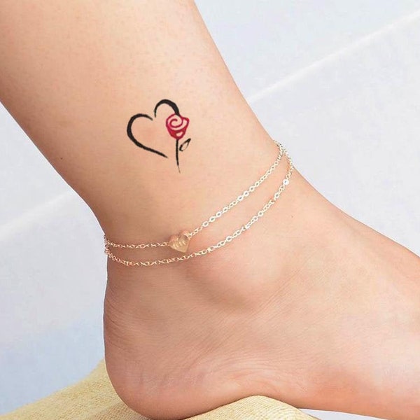 Mini temporary Tattoo / Heart Tattoo Color / Beautiful Tattoo