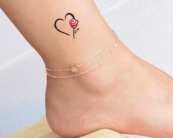 Mini temporary Tattoo / Heart Tattoo Color / Beautiful Tattoo