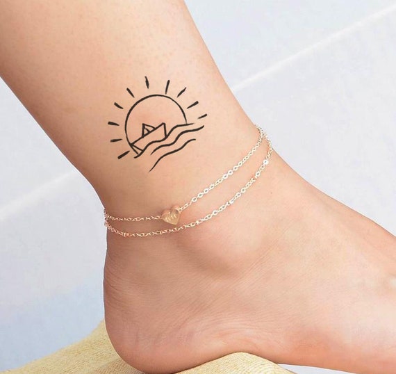 Mini Temporary Tattoo / Boat Sun Tattoo / Beautiful Tattoo - Etsy Australia Mini Temporary Tattoo / Boat Sun Tattoo / Beautiful Tattoo - Etsy Australia