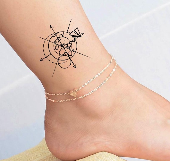 Mini Temporary Tattoo / Earth World / Beautiful Tattoo - Etsy Finland