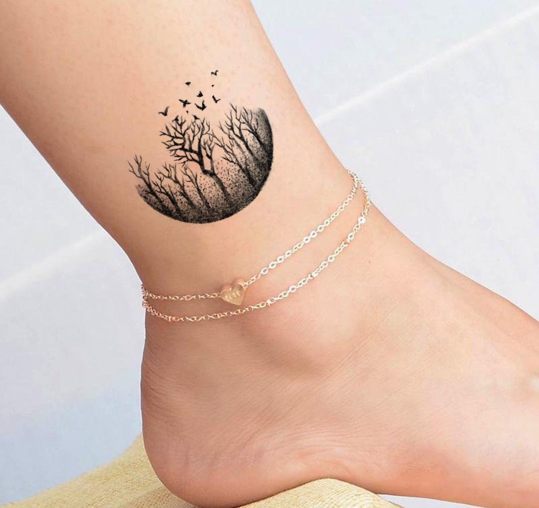 Mini Temporary Tattoo / Forest & Birds / Beautiful Tattoo - Etsy Sweden Mini Temporary Tattoo / Forest & Birds / Beautiful Tattoo - Etsy Sweden
