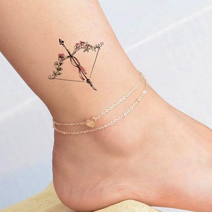 Mini temporary Tattoo / Flower Arch Tattoo Color / Beautiful Tattoo