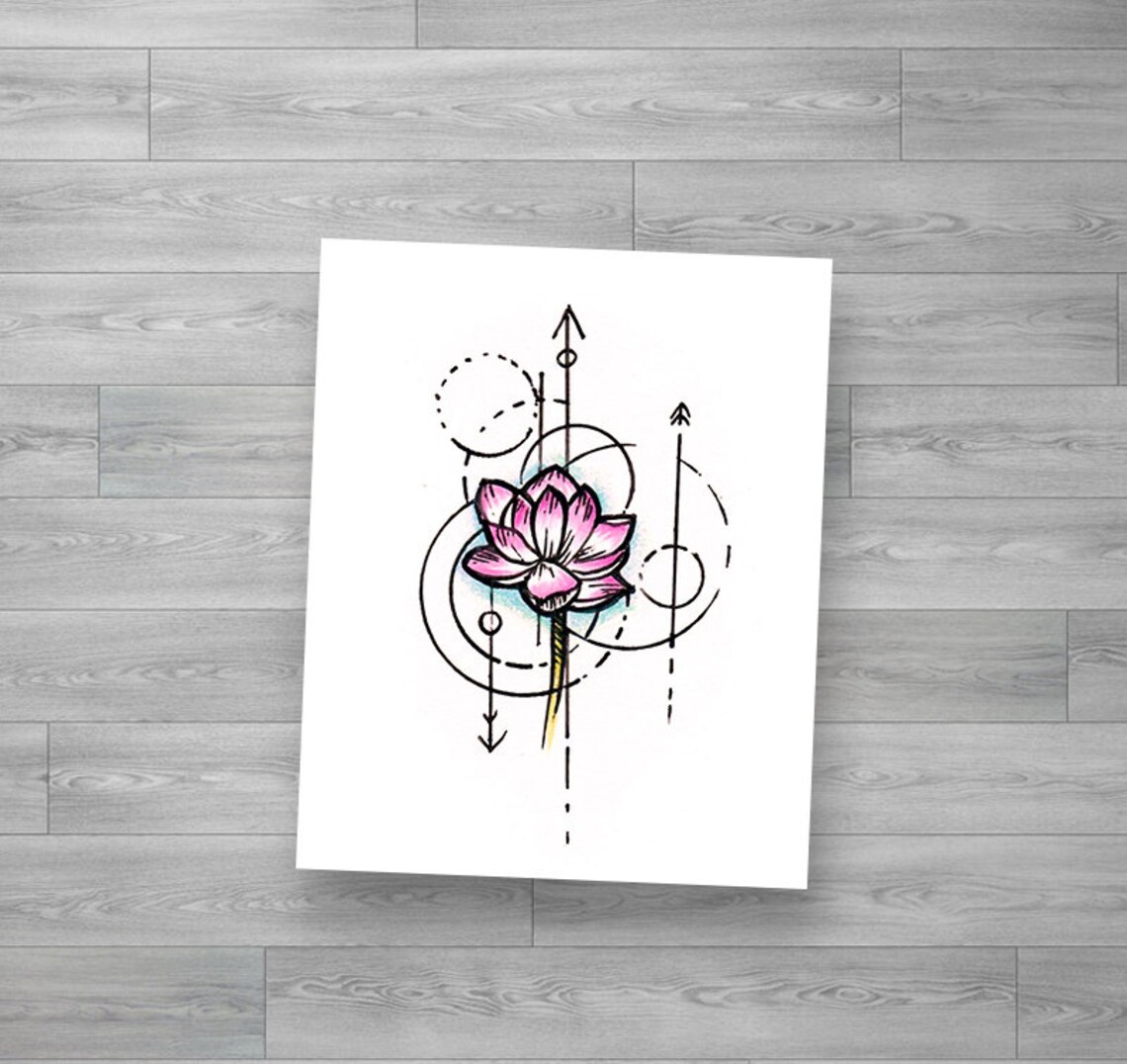 Mini Temporary Tattoo / Lotus Flower / Beautiful Tattoo Etsy Australia