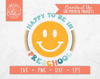Preschool SVG, First Day of School SVG, First Day of Preschool SVG, Smile svg, Happy First Day svg, Pre-K svg, Preschool sublimation file