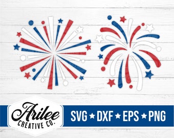 Fireworks SVG - Fireworks Clipart - Fireworks PNG - 4th of July Cut Files for Silhoutte and Cricut - 4th of July SVG - Eps - Png - Dxf