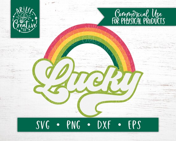 Lucky SVG Lucky Rainbow SVG Rainbow SVG Design St | Etsy