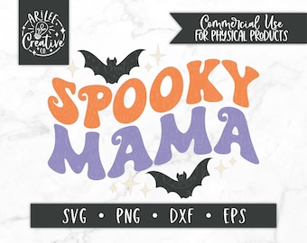 Spooky Mama SVG, Spooky Mama PNG, Mama Halloween SVG, Spooky png, Retro Spooky svg, Trendy Halloween png, Retro Halloween Cut File, png, svg