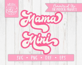 Mama und Tochter SVG - Mama und Ich svg - Mama und Mini SVG Set - Muttertag svg Bundle - Mama SVG - Mini Svg - Retro Mama Svg - Retro Schrift