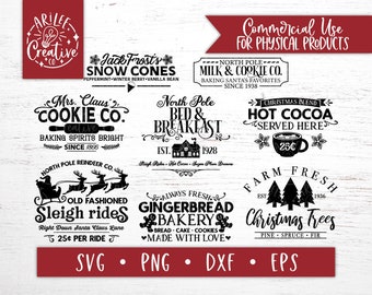 Christmas SVG Bundle, Old Fashioned Sign svg, vintage Christmas Sign svg, Christmas Sign Bundle, Christmas Sublimation File Bundle, Retro