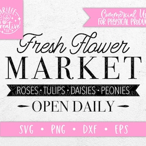 Fresh Flower Market SVG - Fresh Flower Market Sign - Fresh Flower SVG - Market Sign Svg - Flower Market Svg