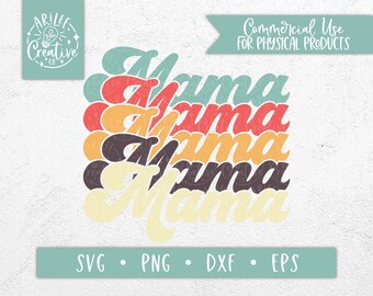 Mama svg, Moederdag SVG, Retro mama svg, Retro SVG, Retro Mama, Mama Sublimation Design, Mama Stacked svg, Mama svg voor t-shirts, mama png
