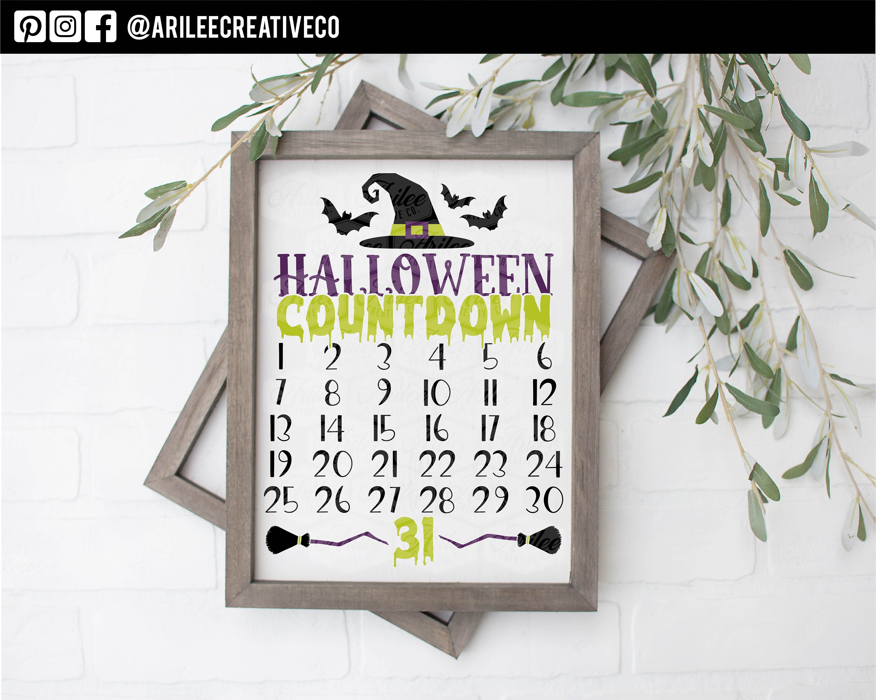 Halloween SVG Halloween Countdown SVG Calendario de  Etsy