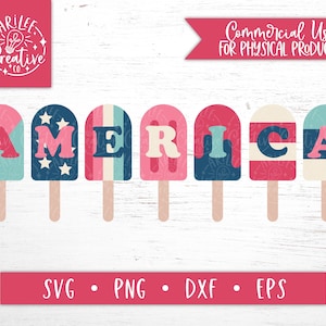 America SVG, 4th of july svg, Popsicle SVG, 4th of July Popsicle SVG, America png, 4th of July png, Retro American svg cut file, Popsicles
