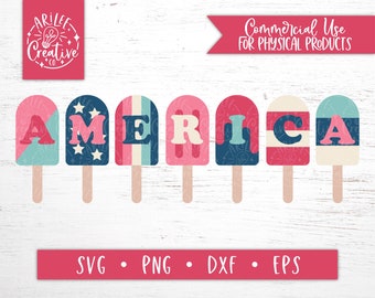 America SVG, 4th of july svg, Popsicle SVG, 4th of July Popsicle SVG, America png, 4th of July png, Retro American svg cut file, Popsicles