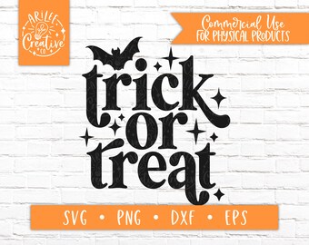 Trick or Treat SVG, Trick or Treat PNG, Modern Halloween SVG, Trendy Trick or Treat svg, Trendy Halloween Digital Download, Retro Halloween