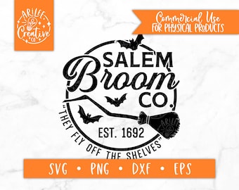 Salem Broom Co SVG - Salem Broom Co png - Salem Witch Co SVG - Salem Witch Sublimation File, Witch's Broom SVG - Witch svg - Halloween svg