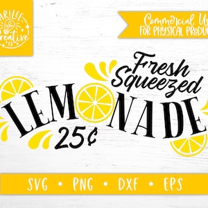 Fresh Squeezed Lemonade SVG - Fresh Lemonade SVG - Lemonade SVG - Freshly Squeezed Lemonade Svg - Lemon Svg - Lemonade Stand Svg Cut File