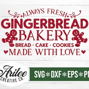 Lebkuchen Bäckerei SVG - Weihnachtsbäckerei SVG - Bäckerei Zeichen SVG - Weihnachten Zeichen Svg - Bauernhaus Weihnachten Svg - kommerzielle Nutzung Svg