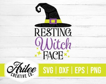 Witch SVG - Resting Witch Face SVG - Halloween Svg Files - Halloween Svg for Shirts - Funny Halloween Svg - Witch Hat Svg