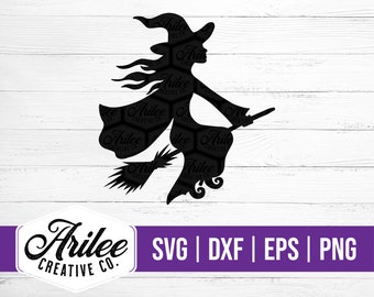 Witch SVG - Witch Silhouette SVG - Witch Clipart - Flying Witch SVG - Witch's Broom Svg - Halloween Clipart - Witch Png - Halloween Svg