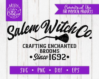 Salem Witch SVG - Witch SVG - Salem Witch Co Svg - Broom SVG - Halloween Svg Files - Halloween Svg for Shirts - Halloween Svg for Signs